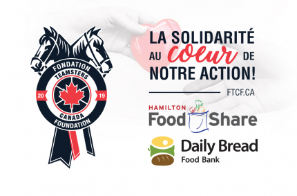 La Fondation Teamsters Canada remet 10 000 $ à deux banques alimentaires de l’Ontario